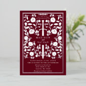 Invitation En Aluminium Red Royal Medieval Silver Sword Wedding Details (Debout devant)