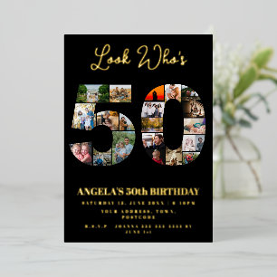 Invitation En Aluminium Regardez qui a 50 heureux 50e anniversaire Photo C
