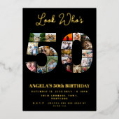 Invitation En Aluminium Regardez qui a 50 heureux 50e anniversaire Photo C (Recto)