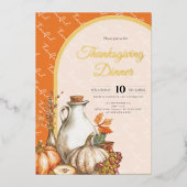 Invitation En Aluminium Regroupement familial Thanksgiving Dîner (Recto)