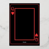 Invitation En Aluminium Reine du coeur Black Red Gold fête d'anniversaire (Verso)