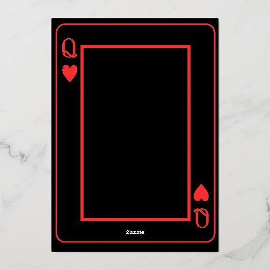 Invitation En Aluminium Reine du coeur Black Red Gold fête d'anniversaire (Verso)