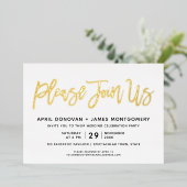 Invitation En Aluminium Rejoignez-nous Mariage de typographie de pinceau (Debout devant)