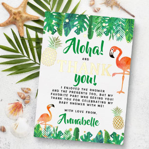 Invitation En Aluminium Remerciement Baby Shower Tropical Summer Beach Lua