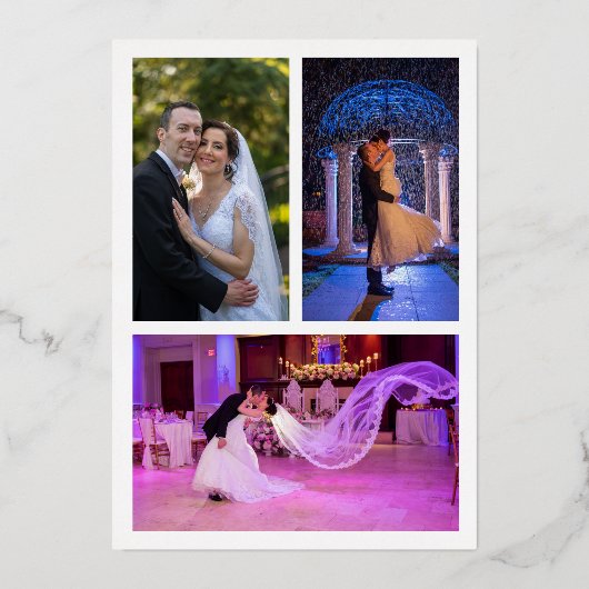 Invitation En Aluminium Remerciement de mariage à la lettre manuscrite ave (Verso)