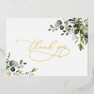 Invitation En Aluminium Remerciement de mariage à la verdure d'Eucalyptus