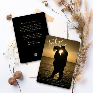 Invitation En Aluminium Remerciement de mariage photo minimaliste chic mod