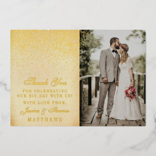 Invitation En Aluminium Remerciement de photo de mariage chic et glamour e