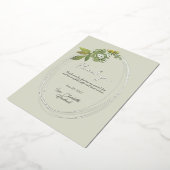 Invitation En Aluminium Remerciement floral botanique moderne vert   (Rotation)