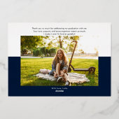 Invitation En Aluminium Remerciements aux diplômés du script de la promoti (Verso)