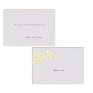 Invitation En Aluminium Remerciements de mariage classiques formels ivoire