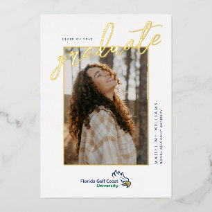 Invitation En Aluminium Remise des diplômes de l'Université de la côte du 