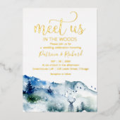 Invitation En Aluminium Rencontrez-Nous Dans La Forêt Boisée Mariage Extér (Recto)