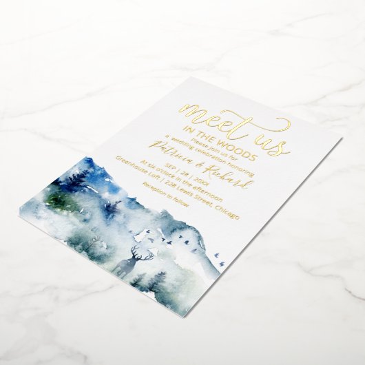 Invitation En Aluminium Rencontrez-Nous Dans La Forêt Boisée Mariage Extér (Rotation)