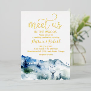 Invitation En Aluminium Rencontrez-nous dans les bois Forêt Mariage extéri