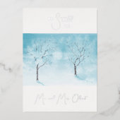 Invitation En Aluminium Renouvellement de Vœux de Fraîcheur d'Hiver 25 ans (Recto)