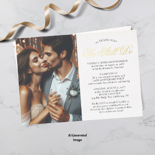Invitation En Aluminium Renouvellement de Vœux de Mariage Fête d'Anniversa