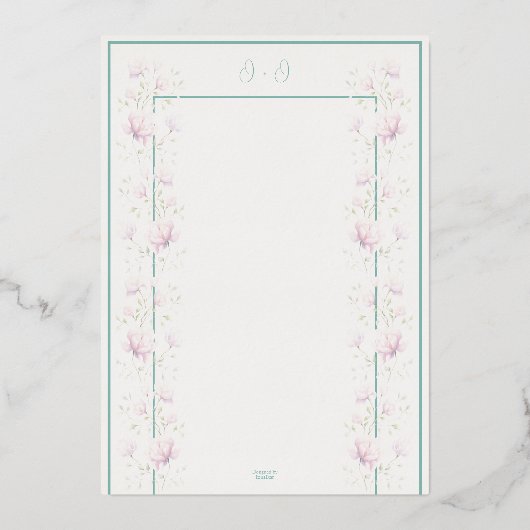 Invitation En Aluminium Renouvellement de Vœux Magnolia Rose (Verso)