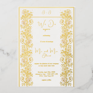 Invitation En Aluminium Renouvellement de vœux Magnolia Rose 10 ans