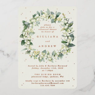 Invitation En Aluminium Répétition de mariage à la crème Snowberry+Eucalyp