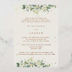 Invitation En Aluminium Répétition de mariage Cream Snowberry + Eucalyptus