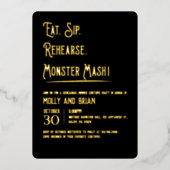 Invitation En Aluminium Répétition du Mariage Monster Mash (Recto)