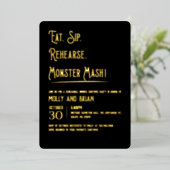 Invitation En Aluminium Répétition du Mariage Monster Mash (Debout devant)