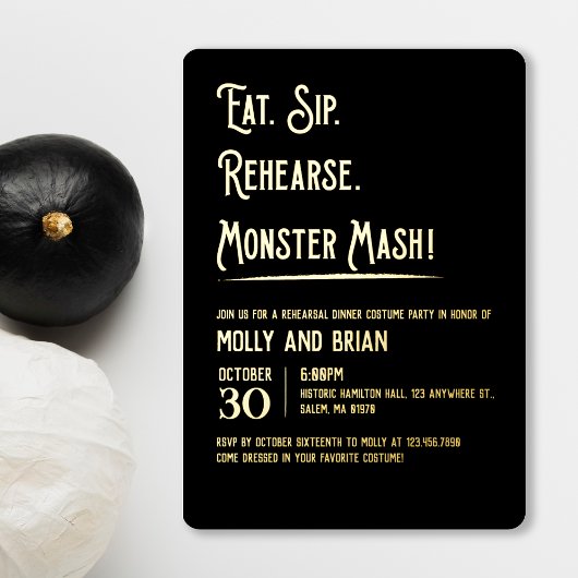 Invitation En Aluminium Répétition du Mariage Monster Mash