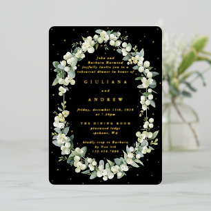 Invitation En Aluminium Répétition Mariage Black Snowberry+Eucalyptus