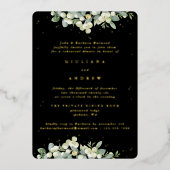 Invitation En Aluminium Répétition Mariage Black Snowberry+Eucalyptus (Recto)