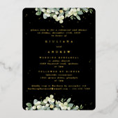 Invitation En Aluminium Répétition Mariage Black Snowberry+Eucalyptus (Recto)