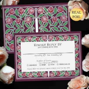 Invitation En Aluminium Réponse pour le mariage royal avec épée florale ar