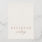 Invitation En Aluminium Reserved Seating Wedding Sign  (Devant)
