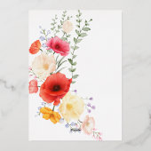 Invitation En Aluminium Ressort floral de coquelicot (Verso)
