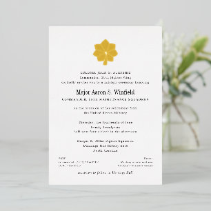 Invitation En Aluminium Retraite militaire majeure en or