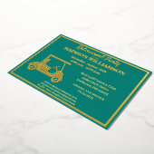 Invitation En Aluminium Retraite Party Golf Real Gold (Rotation)
