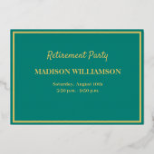 Invitation En Aluminium Retraite Party Golf Real Gold (Verso)