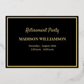 Invitation En Aluminium Retraite Party Golf Real Gold (Verso)