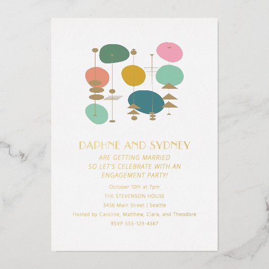 Invitation En Aluminium Retro Age atomique milieu de la mission de la mi-m (Recto)