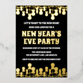 Invitation En Aluminium Retro Bold New Year's Eve Party Photo (Recto)