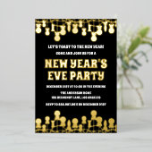 Invitation En Aluminium Retro Bold New Year's Eve Party Photo (Debout devant)