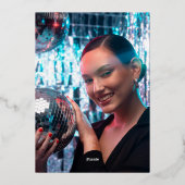 Invitation En Aluminium Retro Bold New Year's Eve Party Photo (Verso)