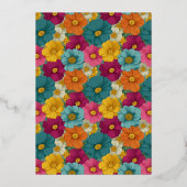 Invitation En Aluminium Retro Botanica and Teal Wedding (Verso)