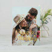 Invitation En Aluminium Retro Love and Thanks Overlay (Debout devant)