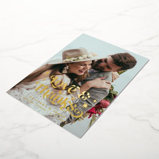 Invitation En Aluminium Retro Love and Thanks Overlay (Rotation)