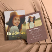 Invitation En Aluminium Retro Photo Gold Graduation Party