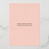 Invitation En Aluminium Retro Serif Fête des mariées Rose or (Verso)