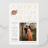 Invitation En Aluminium Réunion avant l'Union Pré-Mariage événement (Recto)