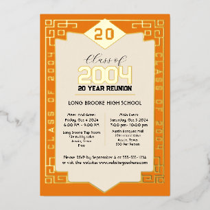 Invitation En Aluminium Réunion élégante de la promotion 2004 - 20 ans apr