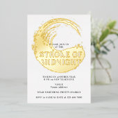 Invitation En Aluminium Réveillon du Nouvel An à minuit sonnant (Debout devant)